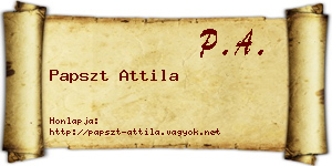 Papszt Attila névjegykártya