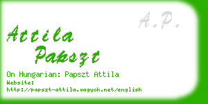 attila papszt business card